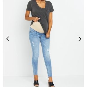 INDIGO BLUE SUSTAINABLE SECRET FIT BELLY SKINNY LEG MATERNITY JEANS Size Medium